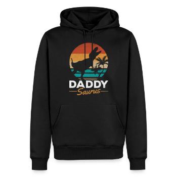 Daddysaurus Dino Papa Dino Daddy Dinosaur Daddy - Men’s Premium Organic Hoodie - black - Front - Nico (187cm)
