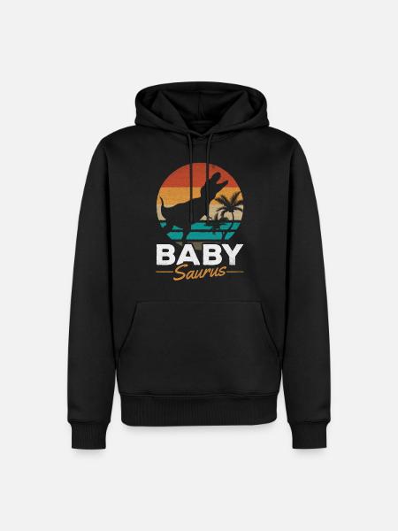 BabySaurus Rex Dinosaure Bébé Dino - Sweat à capuche Premium bio Homme - noir