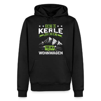 Echte Kerle ziehen Wohnwagen - Männer Premium Bio Hoodie - Schwarz - Vorne - Nico (187cm)