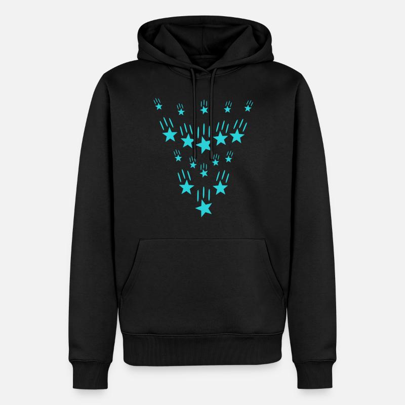Sternen Regen Geschenkidee - Männer Premium Bio Hoodie - Schwarz