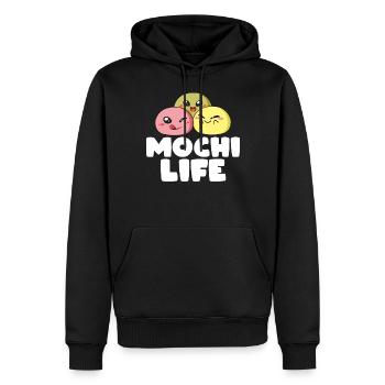 Boulettes de gâteau de riz indonésiennes Mochi - Sweat à capuche Premium bio Homme - noir - Devant - Nico (187cm)
