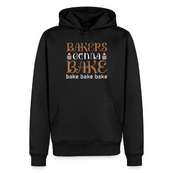 Les boulangers vont faire cuire la cuisine et la pâtisserie - Sweat à capuche Premium bio Homme - noir - Devant - Nico (187cm)