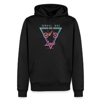 Distressed Downhill Bike Love - Männer Premium Bio Hoodie - Schwarz - Vorne - Nico (187cm)