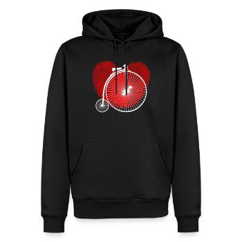 HIGH WHEEL - Männer Premium Bio Hoodie - Schwarz - Vorne - Nico (187cm)