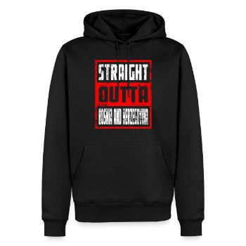 Straight Outta Bosnia And Herzegovina - Männer Premium Bio Hoodie - Schwarz - Vorne - Nico (187cm)