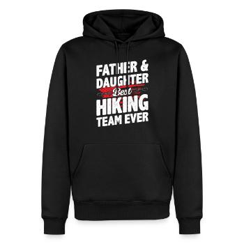 Abenteuer Zitat Vater und Tochter - Männer Premium Bio Hoodie - Schwarz - Vorne - Nico (187cm)
