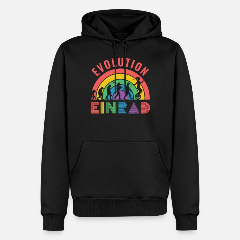 Einrad Evolution Geschenk - Männer Premium Bio Hoodie - Schwarz