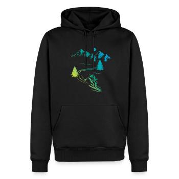 Skifahren Abfahrt Berg Wintersport - Männer Premium Bio Hoodie - Schwarz - Vorne - Nico (187cm)