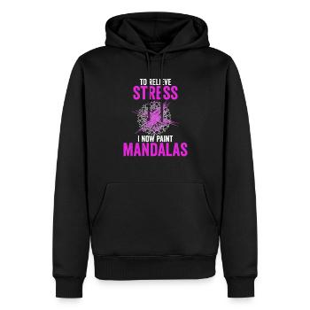 Mandala Spruch Um Stress Abzubauen Male Ich - Männer Premium Bio Hoodie - Schwarz - Vorne - Nico (187cm)