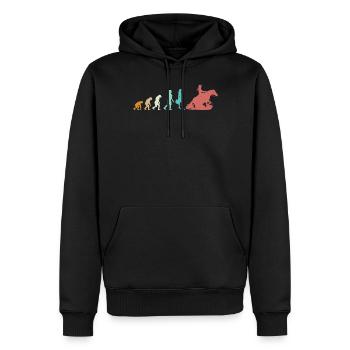 Evolution Sliding Stop | Western Riding - Männer Premium Bio Hoodie - Schwarz - Vorne - Nico (187cm)