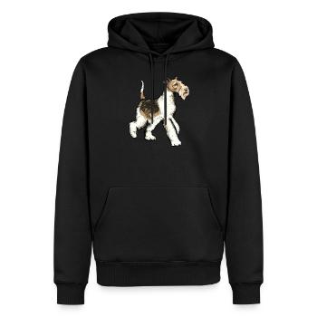 Fox Terrier Dog I Chien de chasse Éleveur Maîtresse Motif - Sweat à capuche Premium bio Homme - noir - Devant - Nico (187cm)