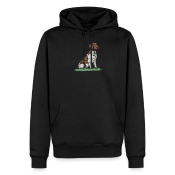 Großer Münsterländer I Vorstehhund Jagdhund Motiv - Männer Premium Bio Hoodie - Schwarz - Vorne - Nico (187cm)