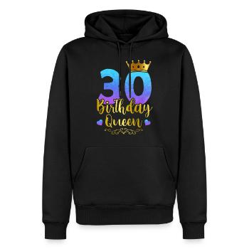 Dames Anniversaire Reine 30ème Anniversaire 30 Ans Naissance - Sweat à capuche Premium bio Homme - noir - Devant - Nico (187cm)