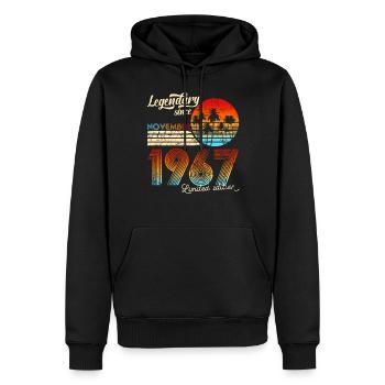 Birthday Legendary Since November 1966 Gift - Männer Premium Bio Hoodie - Schwarz - Vorne - Nico (187cm)