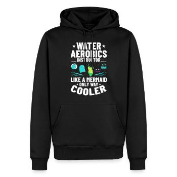 AquaGym Aquafitness Aqua Training Aqua - Sweat à capuche Premium bio Homme - noir - Devant - Nico (187cm)