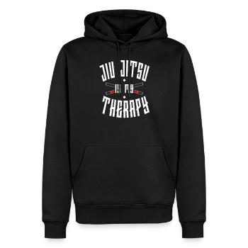Jiu Jitsu Le Jiu Jitsu est ma thérapie - Sweat à capuche Premium bio Homme - noir - Devant - Nico (187cm)