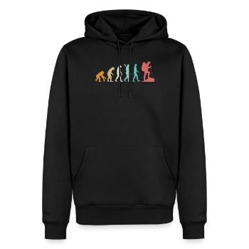 Evolution Randonnée Montagne - Sweat à capuche Premium bio Homme - noir - Devant - Nico (187cm)