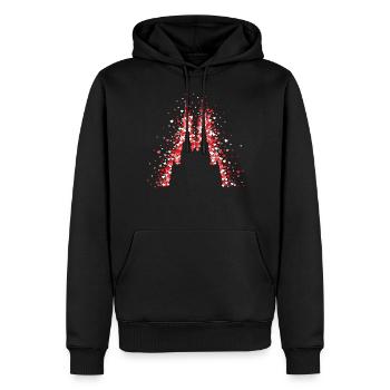 Carnaval de la cathédrale de Cologne Rouge Blanc Confettis - Sweat à capuche Premium bio Homme - noir - Devant - Nico (187cm)