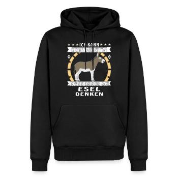 MUSS IMMER AN ESEL DENKEN - Männer Premium Bio Hoodie - Schwarz - Vorne - Nico (187cm)