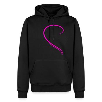 Halbes Pinkes Herz - Männer Premium Bio Hoodie - Schwarz - Vorne - Nico (187cm)