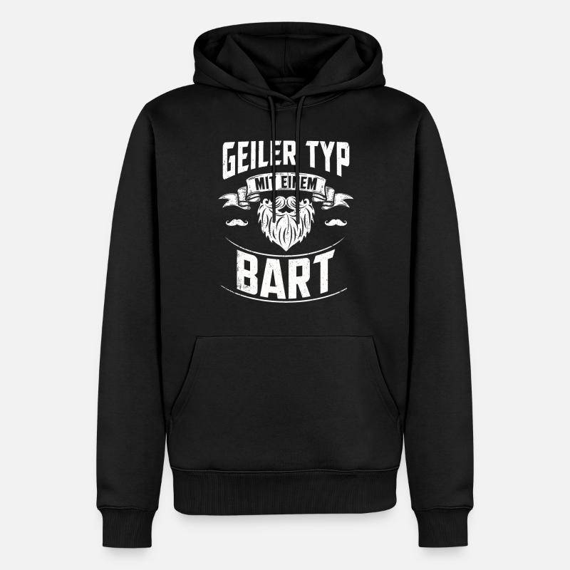 Bart - Männer Premium Bio Hoodie - Schwarz