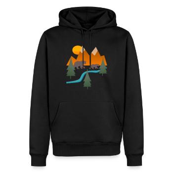 Montagnes Randonnée Bears River Paysage - Sweat à capuche Premium bio Homme - noir - Devant - Nico (187cm)