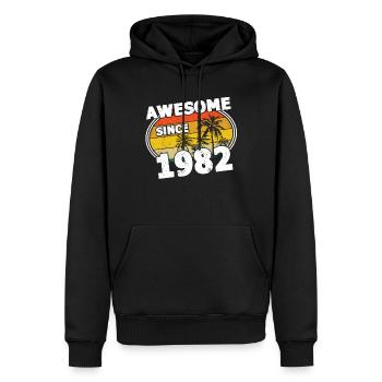 40th birthday born 1982 Awesome Since 1982 - Men’s Premium Organic Hoodie - black - Front - Nico (187cm)