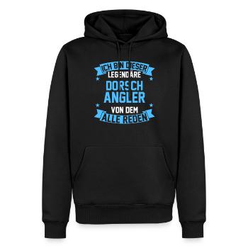 Angeln Angler Dorsch - Männer Premium Bio Hoodie - Schwarz - Vorne - Nico (187cm)