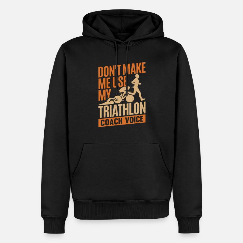 Triathlon Coach Trainer Geschenk - Männer Premium Bio Hoodie - Schwarz