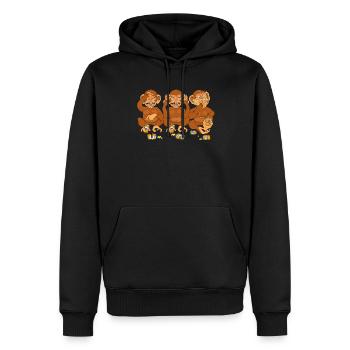 Hanover 3 Affen Nichts Sehen Hören Sagen - Männer Premium Bio Hoodie - Schwarz - Vorne - Nico (187cm)