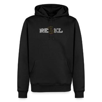 Rebel Bitcoin Cryptocurrency HODLer Crypto BTC Tra - Sweat à capuche Premium bio Homme - noir - Devant - Nico (187cm)
