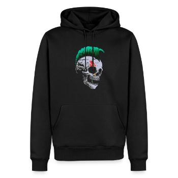 Punk Rock Skull Mohawk Heavy Metal Acid Rock - Sweat à capuche Premium bio Homme - noir - Devant - Nico (187cm)