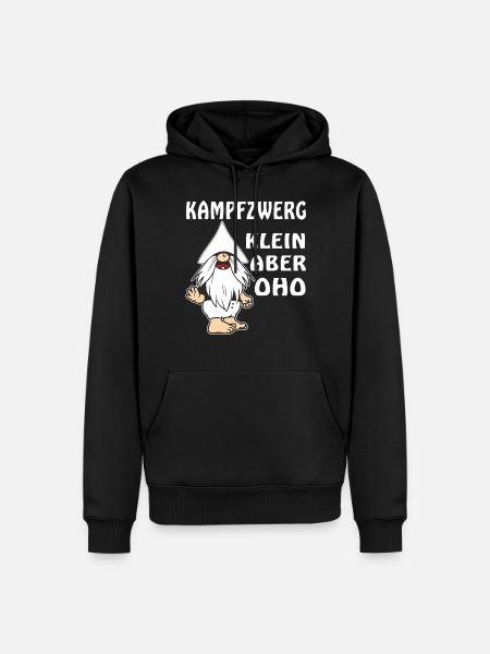 KAMPFZWERG KLEIN ABER OHO - Männer Premium Bio Hoodie - Schwarz