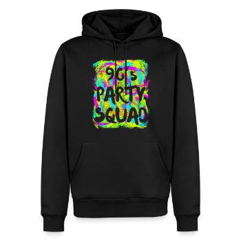 Tenue de fête des années 90 Neon Look Retro - Sweat à capuche Premium bio Homme - noir - Devant - Nico (187cm)