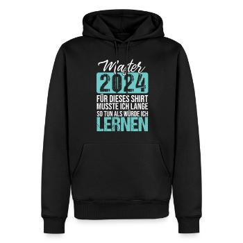Master 2024 Abschluss Mastertitel Lustiger Spruch - Männer Premium Bio Hoodie - Schwarz - Vorne - Nico (187cm)