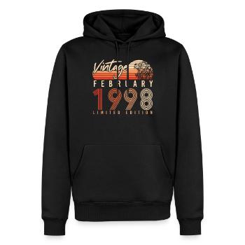 Gift Retro Limited Février 1998 - Sweat à capuche Premium bio Homme - noir - Devant - Nico (187cm)