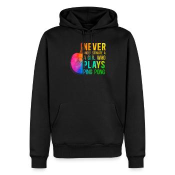 Ping Pong Table Tennis Fille - Sweat à capuche Premium bio Homme - noir - Devant - Nico (187cm)