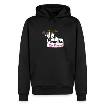 Amelia On Board - Männer Premium Bio Hoodie - Schwarz - Vorne - Nico (187cm)