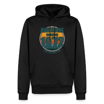 50th birthday born 1972 Awesome Since 1972 - Men’s Premium Organic Hoodie - black - Front - Nico (187cm)