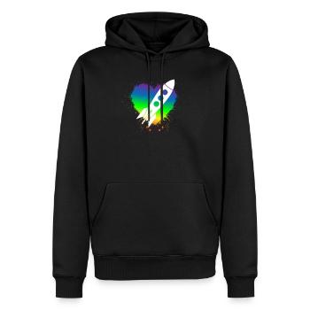 Gay Rocket Owner - Homosexual Rainbow Flag Edition - Männer Premium Bio Hoodie - Schwarz - Vorne - Nico (187cm)