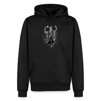 Druide I Kelten & Wikinger Norse Motiv für - Männer Premium Bio Hoodie - Schwarz - Vorne - Nico (187cm)