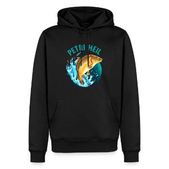 Petri Heil Pêche à la carpe Dicton - Sweat à capuche Premium bio Homme - noir - Devant - Nico (187cm)