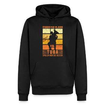Tuba - Männer Premium Bio Hoodie - Schwarz - Vorne - Nico (187cm)
