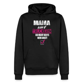 Mama und Truckerin Mir Macht Nichts Mehr Angst - Männer Premium Bio Hoodie - Schwarz - Vorne - Nico (187cm)