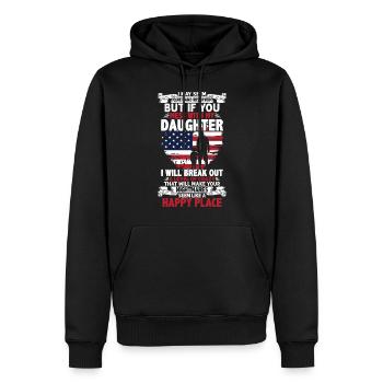 Citation de la fête des pères Je peux sembler calme et réservé - Sweat à capuche Premium bio Homme - noir - Devant - Nico (187cm)