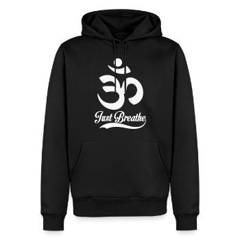Ohm Namaste - Sweat à capuche Premium bio Homme - noir - Devant - Nico (187cm)