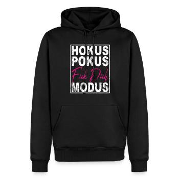 Hokus Pokus Fick Dich Modus - Männer Premium Bio Hoodie - Schwarz - Vorne - Nico (187cm)