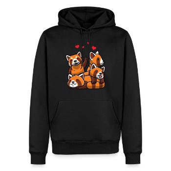 Kawaii Roter Panda - Männer Premium Bio Hoodie - Schwarz - Vorne - Nico (187cm)