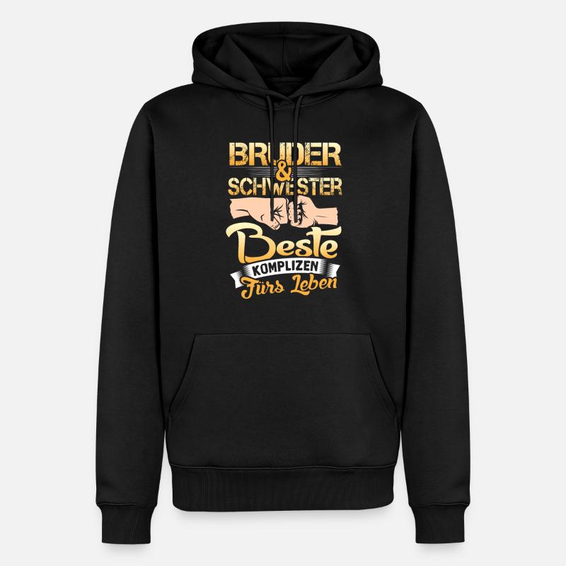 Bruder und Schwester beste Komplizen - Männer Premium Bio Hoodie - Schwarz