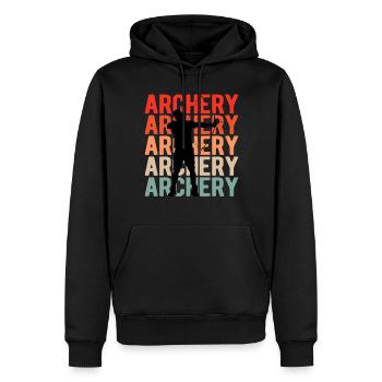 Archery Archery Archers Retro Archers - Men’s Premium Organic Hoodie - black - Front - Nico (187cm)